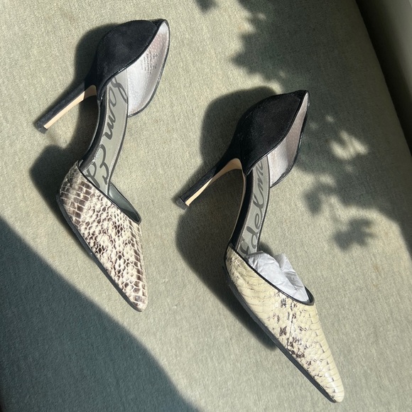 Sam Elderman Women’s Heels Size 8.5 Suede And Snakeskin - Picture 7 of 9